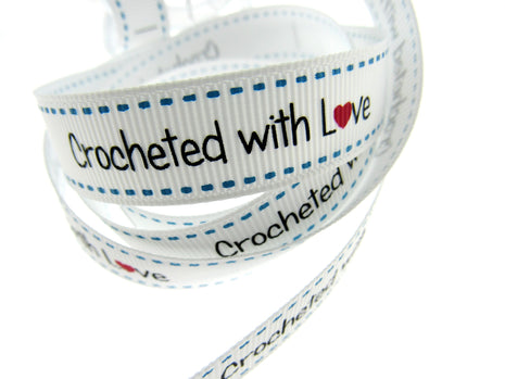 Bertie's Bows WHITE "Label" Grosgrain Ribbon - 16mm x 3m - Handmade, Knitted Etc - ThreadandTrimmings
