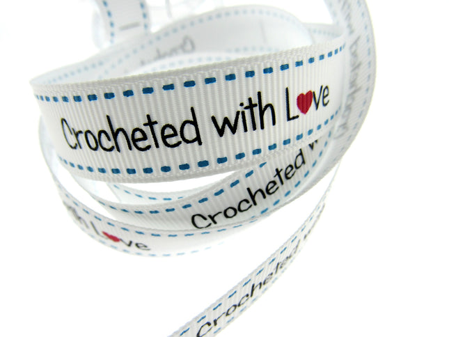Bertie's Bows WHITE "Label" Grosgrain Ribbon - 16mm x 3m - Handmade, Knitted Etc - ThreadandTrimmings