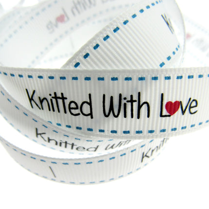 Bertie's Bows WHITE "Label" Grosgrain Ribbon - 16mm x 3m - Handmade, Knitted Etc - ThreadandTrimmings
