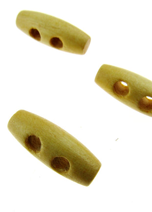 Hard Maplewood Toggle Button Beige Toggle with 2 drilled Holes  5 Sizes CW32 - ThreadandTrimmings