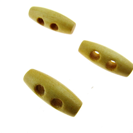 Hard Maplewood Toggle Button Beige Toggle with 2 drilled Holes  5 Sizes CW32 - ThreadandTrimmings