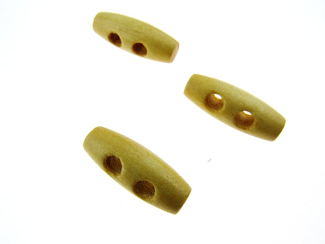 Hard Maplewood Toggle Button Beige Toggle with 2 drilled Holes  5 Sizes CW32 - ThreadandTrimmings