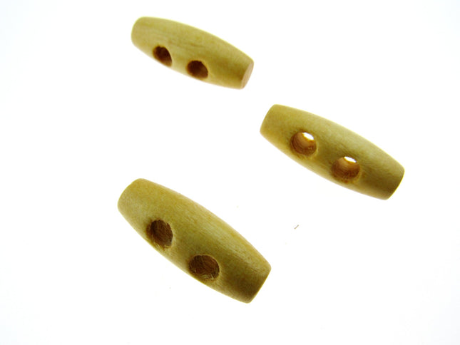Hard Maplewood Toggle Button Beige Toggle with 2 drilled Holes  5 Sizes CW32 - ThreadandTrimmings