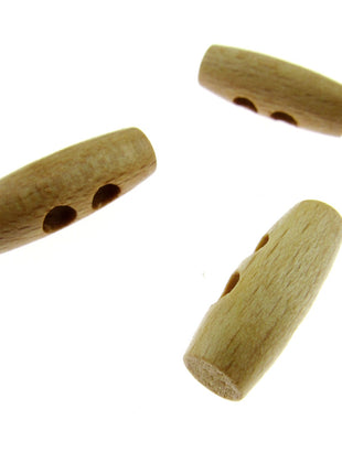 Hard Maplewood Toggle Button Beige Toggle with 2 drilled Holes  5 Sizes CW32 - ThreadandTrimmings