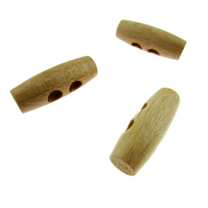 Hard Maplewood Toggle Button Beige Toggle with 2 drilled Holes  5 Sizes CW32 - ThreadandTrimmings