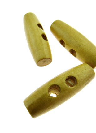 Hard Maplewood Toggle Button Beige Toggle with 2 drilled Holes  5 Sizes CW32 - ThreadandTrimmings
