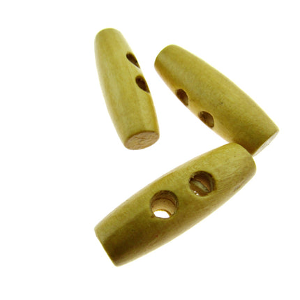 Hard Maplewood Toggle Button Beige Toggle with 2 drilled Holes  5 Sizes CW32 - ThreadandTrimmings