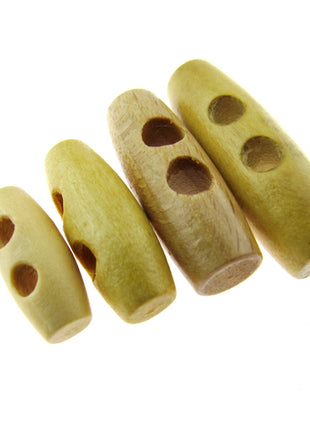 Hard Maplewood Toggle Button Beige Toggle with 2 drilled Holes  5 Sizes CW32 - ThreadandTrimmings