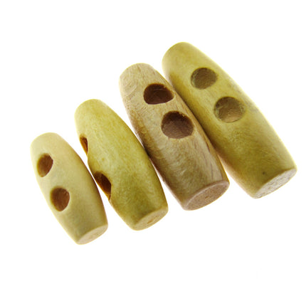 Hard Maplewood Toggle Button Beige Toggle with 2 drilled Holes  5 Sizes CW32 - ThreadandTrimmings