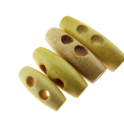 Hard Maplewood Toggle Button Beige Toggle with 2 drilled Holes  5 Sizes CW32 - ThreadandTrimmings