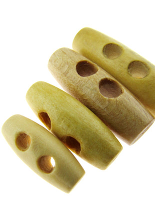 Hard Maplewood Toggle Button Beige Toggle with 2 drilled Holes  5 Sizes CW32 - ThreadandTrimmings