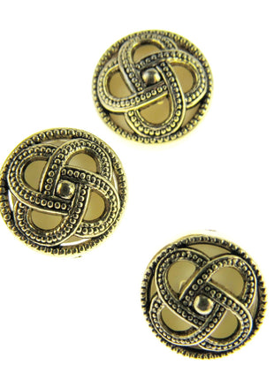Round Celtic Coronet Shank Buttons Antique Gold Contrasting Background CX6 - ThreadandTrimmings