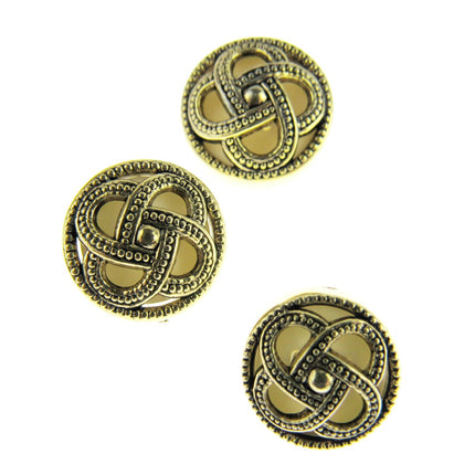 Round Celtic Coronet Shank Buttons Antique Gold Contrasting Background CX6 - ThreadandTrimmings