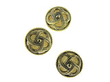 Round Celtic Coronet Shank Buttons - Antique Gold Contrasting Background CX6