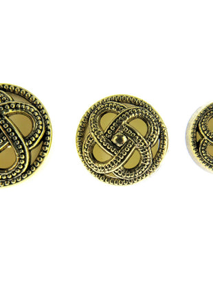 Round Celtic Coronet Shank Buttons Antique Gold Contrasting Background CX6 - ThreadandTrimmings