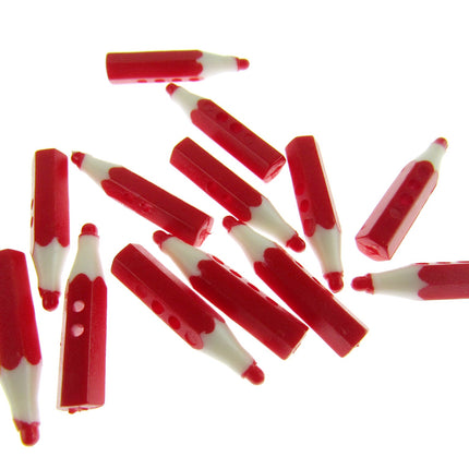 Crayon Pencil Buttons - Choose From 4 Colours - 25mm Long - ThreadandTrimmings