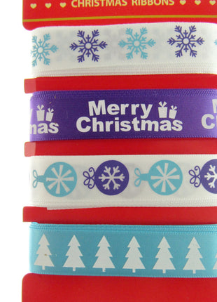 Mixed Christmas Ribbon by Italian Options - 12mm x 4 Designs x 2m Lengths