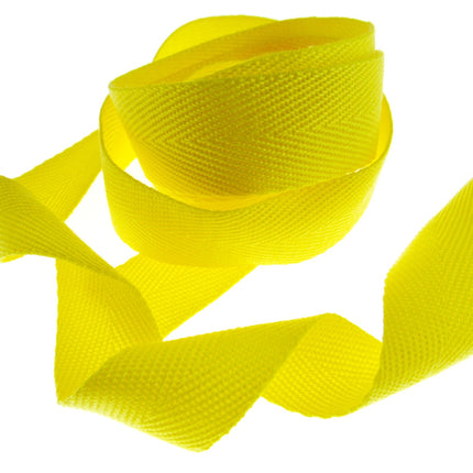 Soft Cotton Rich Herringbone Twill Webbing Strap For Bags - 25mm Wide - ThreadandTrimmings