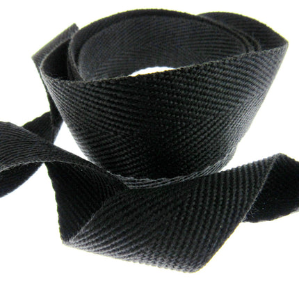 Soft Cotton Rich Herringbone Twill Webbing Strap For Bags - 25mm Wide - ThreadandTrimmings