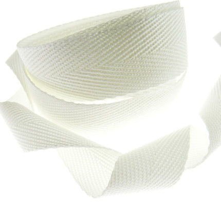 Soft Cotton Rich Herringbone Twill Webbing Strap For Bags - 25mm Wide - ThreadandTrimmings