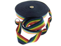 38mm Rainbow colour Webbing unravelled