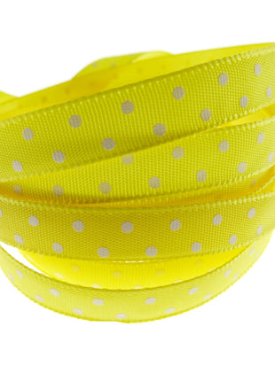 Polka Dot Spotty Satin Ribbon 10mm Ribbon with Woven Edge  8 Colours - ThreadandTrimmings