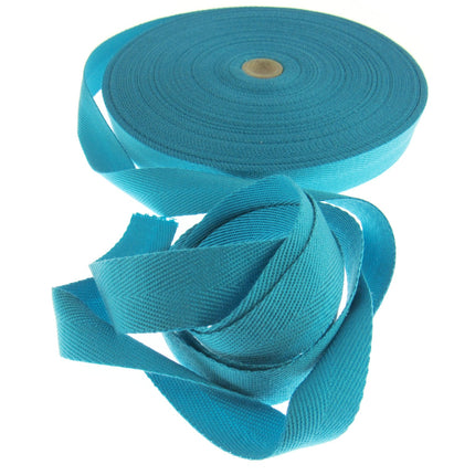 38mm Kingfisher colour Webbing unravelled