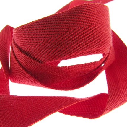 Soft Cotton Rich Herringbone Twill Webbing Strap For Bags - 25mm Wide - ThreadandTrimmings