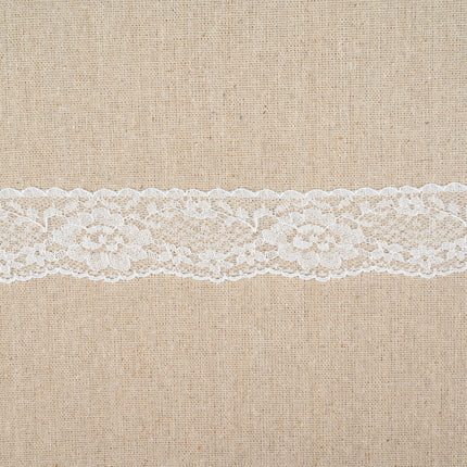 Flat Nylon Lace Trimming Antique White – 9 Widths & Patterns – 5m Lengths - ThreadandTrimmings