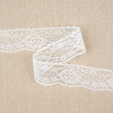 Flat Nylon Lace Trimming Antique White – 9 Widths & Patterns – 5m Lengths - ThreadandTrimmings