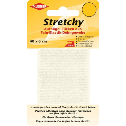 Iron-On Elasticated Stretchy Patches Kleiber - (40cm x 6cm) - 100% Polyester - ThreadandTrimmings