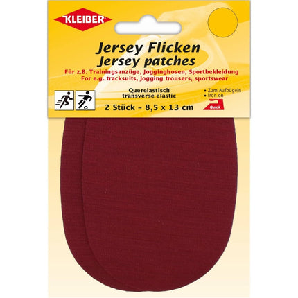 Kleiber jersey patch packaging with red patch on a beige background