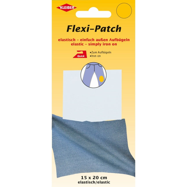 Elasticated Iron On Patch 15x20cm Stretch Fabric Repair 100% Polyester 1pc - ThreadandTrimmings