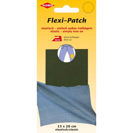 Elasticated Iron On Patch 15x20cm Stretch Fabric Repair 100% Polyester 1pc - ThreadandTrimmings
