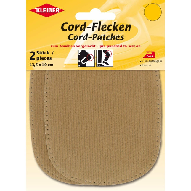 Corduroy Elbow Knee Patches Iron On Pre Punched Cotton Repair Kleiber 14cm 10cm