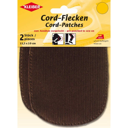Corduroy Elbow Knee Patches Iron On Pre Punched Cotton Repair Kleiber 14cm 10cm