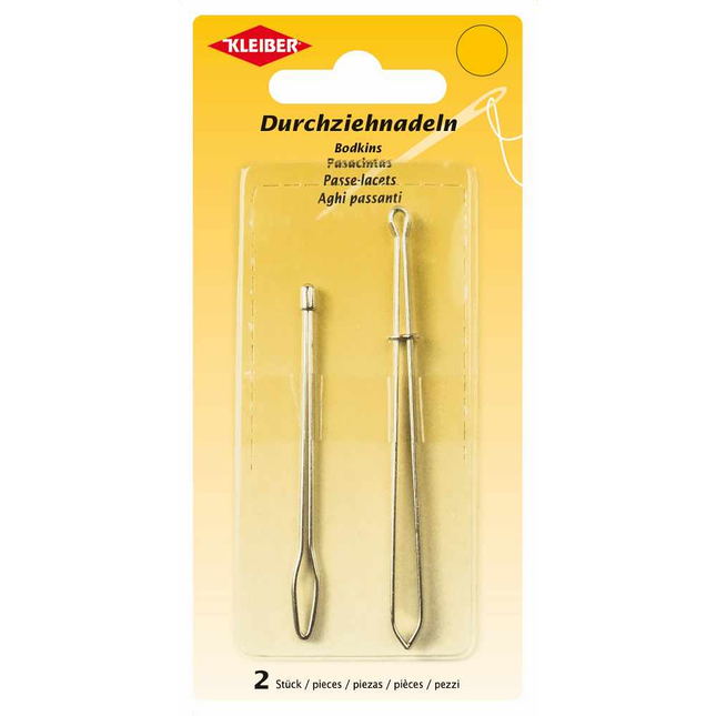 Kleiber Bodkin Set 2 Piece Clamp and Eye Type Elastic Threading Sewing Tools