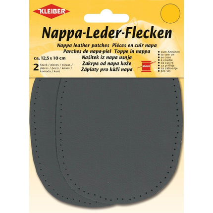 Nappa Leather Sew-On Patches Pre-Punched Elbow Knee Repair 10cm x 12.5cm