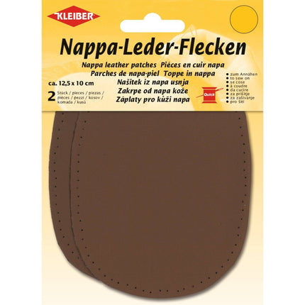 Nappa Leather Sew-On Patches Pre-Punched Elbow Knee Repair 10cm x 12.5cm