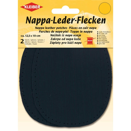 Nappa Leather Sew-On Patches Pre-Punched Elbow Knee Repair 10cm x 12.5cm