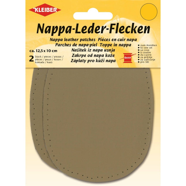 Nappa Leather Sew-On Patches Pre-Punched Elbow Knee Repair 10cm x 12.5cm