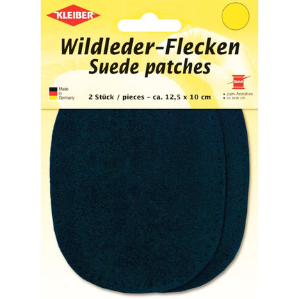 Kleiber Genuine Suede Elbow Patches Pair 13cm x 10cm Sew On Pre Punched Oval