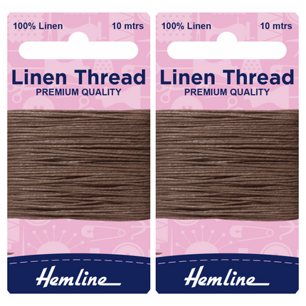 Strong Linen Mending Thread 2 x 10m Cards saddlery, canvas upholstery repair - ThreadandTrimmings