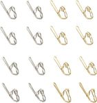 Brass and Zinc Curtain hooks on a white background
