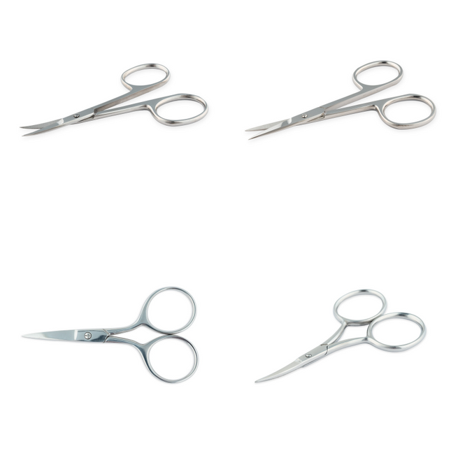 Embroidery and Decoupage Scissors - Curved or Straight Blades with Wide Bow Grip - ThreadandTrimmings