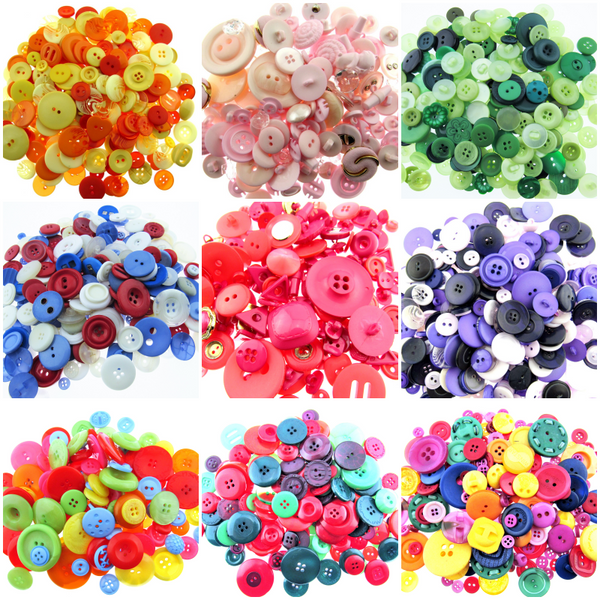 Collection of bright craft buttons