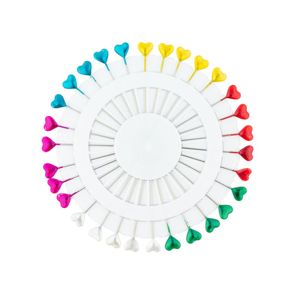 Sewing Pins Wheel 30 Pieces Plastic Heads Assorted Colours 53mm 60mm Craft Pins