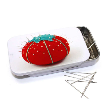 Dressmaking Pins 30mm Steel 500 Pack Tomato Pincushion Design Collectible Tin