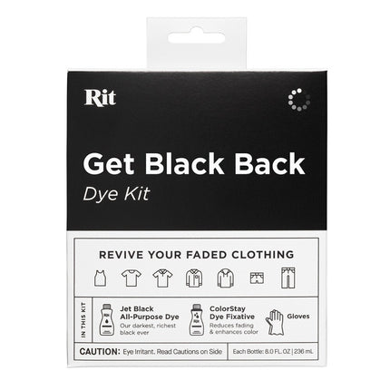 Rit Back to Black Renew to Blue Fabric Dye Kit Restore Faded Clothes