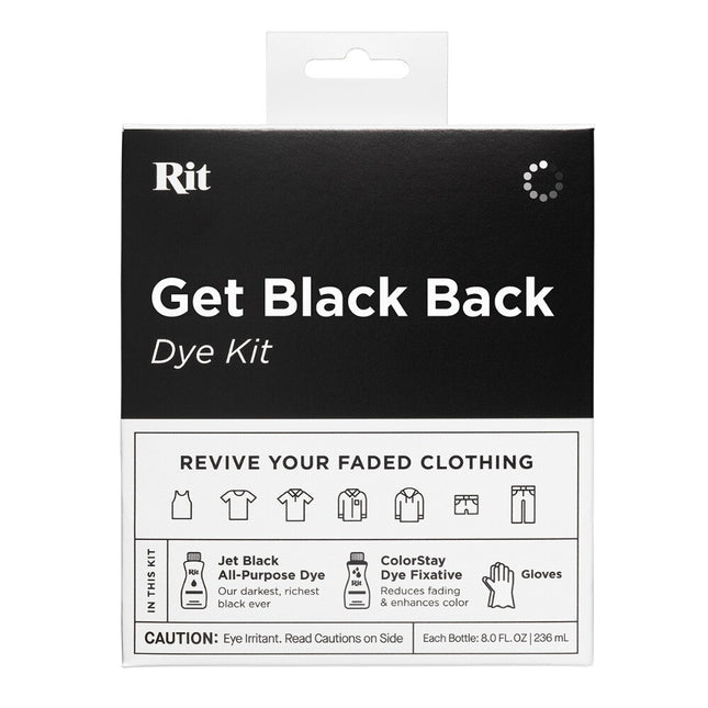 Rit Back to Black Renew to Blue Fabric Dye Kit Restore Faded Clothes